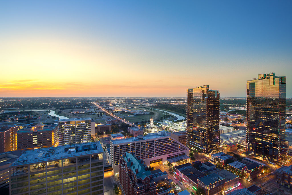 Fort Worth Skyline at twilight